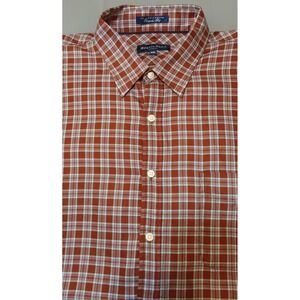 Mens Shirt  2X XXL Austin Reed London Long Sleeve Button Down Plaid Office